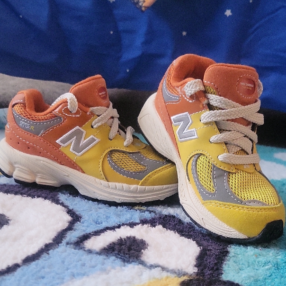 New Balance Kids' Vibrant Yellow and Orange Sneakers